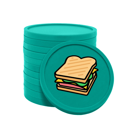 Fichas de plastico sandwich Ø29mm - 100 unidades