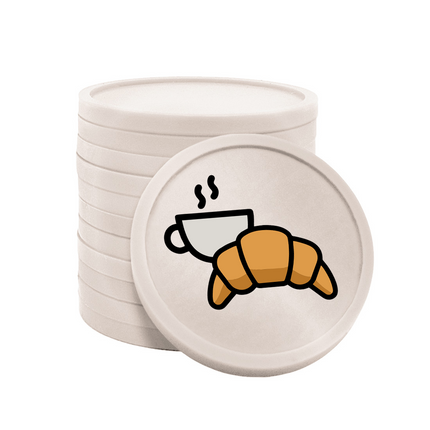 Fichas de plastico croissant y café .Ø29 mm - 100 unidades