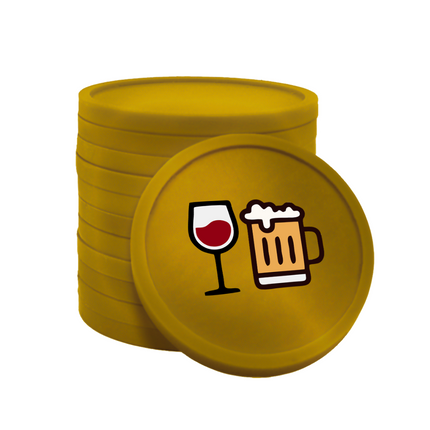 Fichas de plastico de cerveza y vino Ø29 mm - 100 unidades