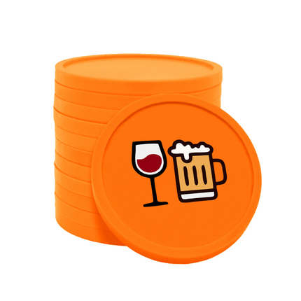 Fichas de plastico de cerveza y vino Ø29 mm - 100 unidades