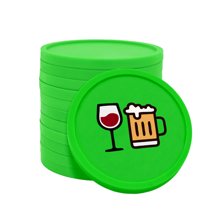 Fichas de plastico de cerveza y vino Ø29 mm - 100 unidades