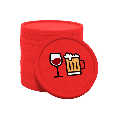 Fichas de plastico de cerveza y vino Ø29 mm - 100 unidades