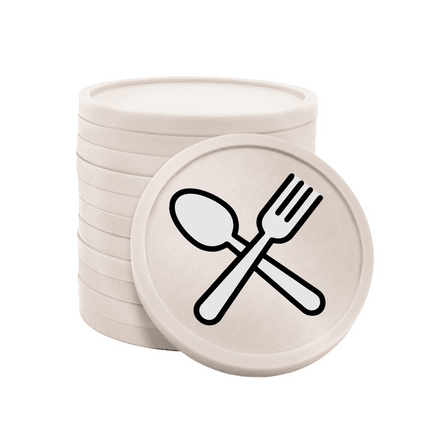 Fichas de plastico cuchara y tenedor Ø29 mm - 100 unidades