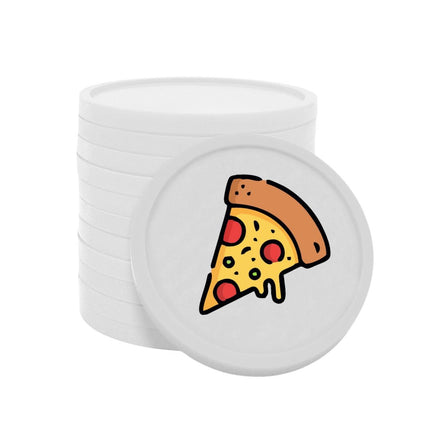 Fichas de plastico icono de pizza Ø29mm - 100 unidades