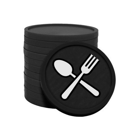 Fichas de plastico cuchara y tenedor Ø29 mm - 100 unidades