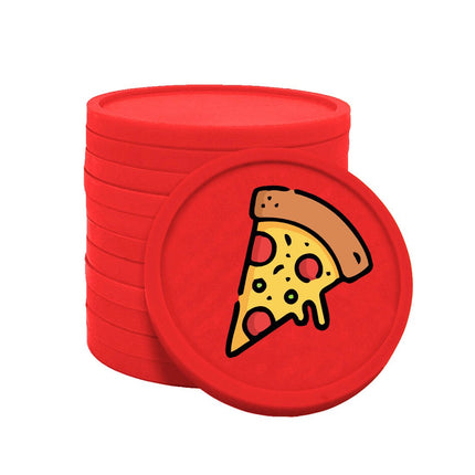 Fichas de plastico icono de pizza Ø29mm - 100 unidades