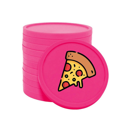 Fichas de plastico icono de pizza Ø29mm - 100 unidades