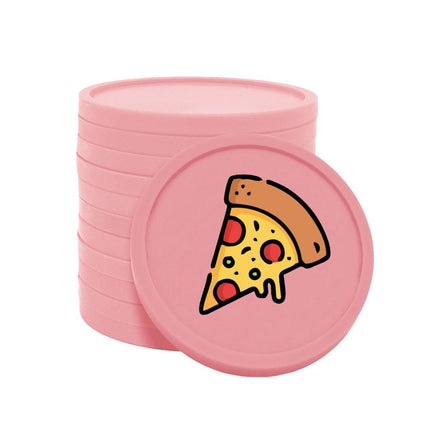 Fichas de plastico icono de pizza Ø29mm - 100 unidades