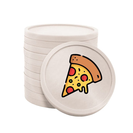 Fichas de plastico icono de pizza Ø29mm - 100 unidades