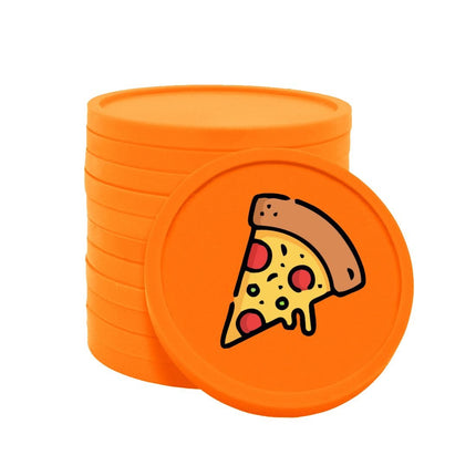 Fichas de plastico icono de pizza Ø29mm - 100 unidades