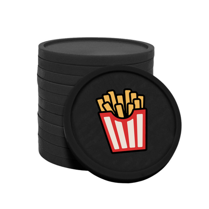 Fichas de plastico patatas fritas Ø29 mm - 100 unidades