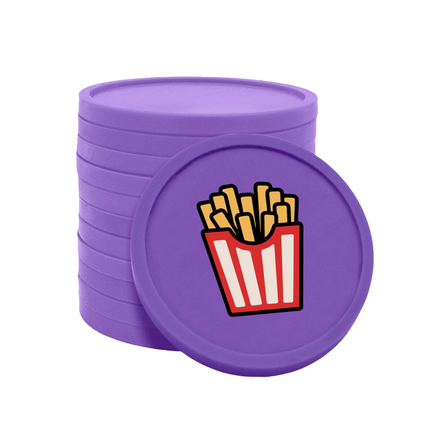 Fichas de plastico patatas fritas Ø29 mm - 100 unidades