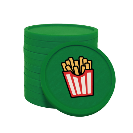 Fichas de plastico patatas fritas Ø29 mm - 100 unidades