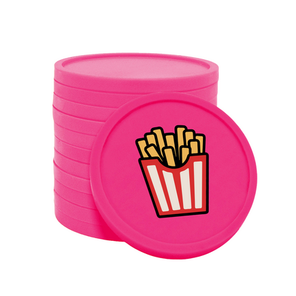 Fichas de plastico patatas fritas Ø29 mm - 100 unidades
