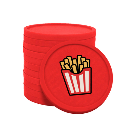 Fichas de plastico patatas fritas Ø29 mm - 100 unidades