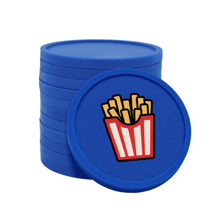 Fichas de plastico patatas fritas Ø29 mm - 100 unidades