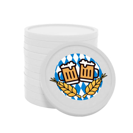 Fichas de plastiico Oktoberfest con espigas de trigo Ø29 mm - 100 unidades