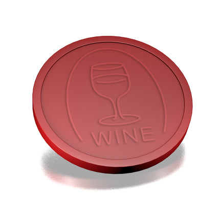 Fichas de plástico con relieve copa de vino Ø29 mm - 250 unidades