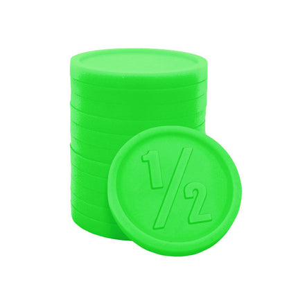 Fichas de plástico con 1/2 en relieve Ø25 mm - 250 unidades