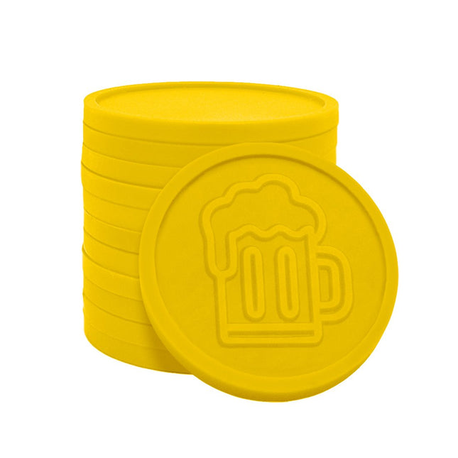 Fichas de plastico de jarra de cerveza en relieve Ø29 mm - 250 unidades