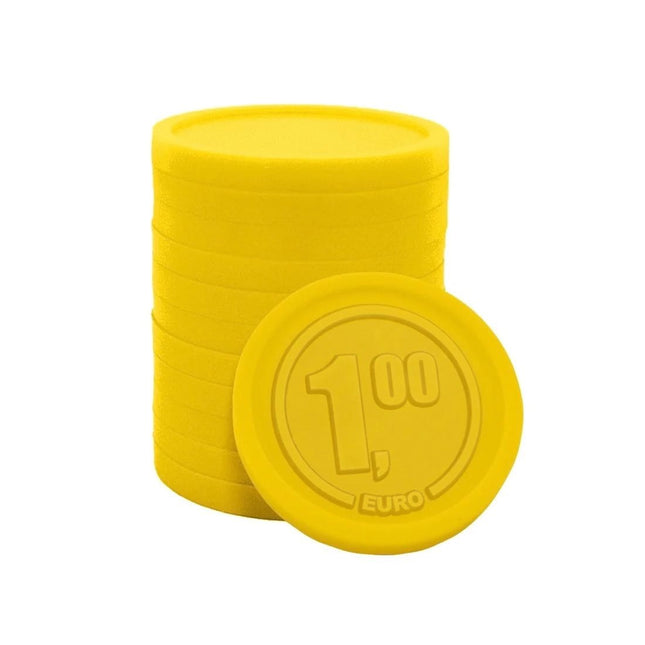 Fichas de plástico con €1,00 en relieve Ø23 mm - 250 unidades