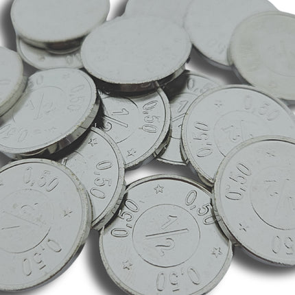 Moneda de acero con número ½  Ø24mm - 100 unidades