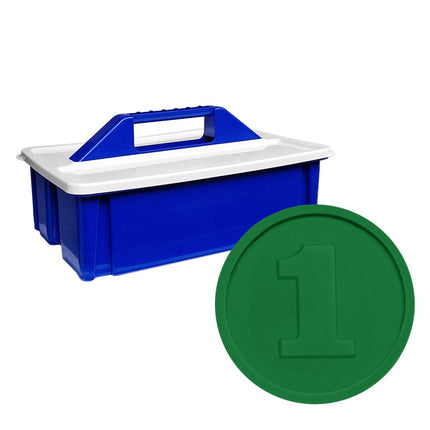 Caja de almacenamiento con fichas de plastico numero 1  Ø29 mm - 2000 unidades