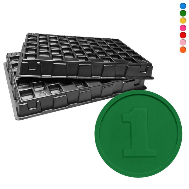 Bandejas de conteo con fichas plastico Ø29 mm - 1000 unidades