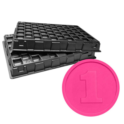 Bandejas de conteo con fichas plastico Ø29 mm - 1000 unidades