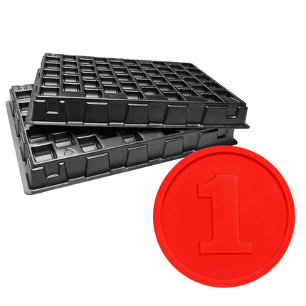 Bandejas de conteo con fichas plastico Ø29 mm - 1000 unidades