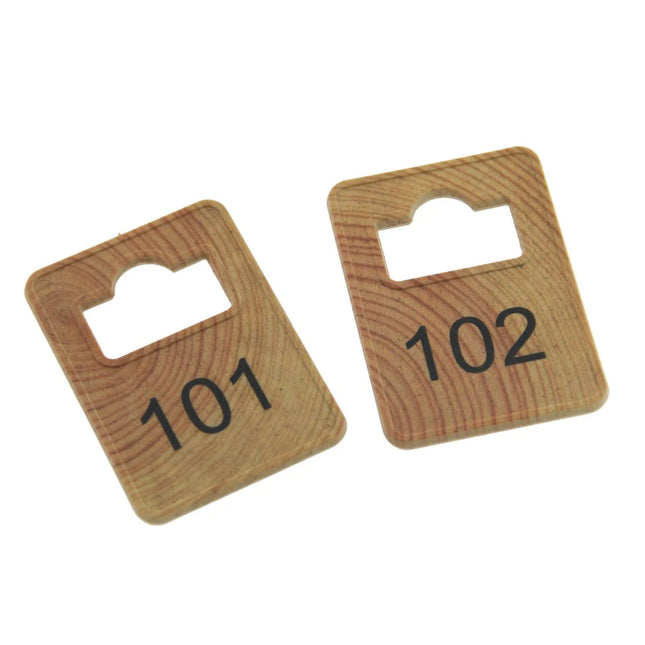 Fichas para guardarropa de fibra de madera Tiffany WOOD  - 100 unidades