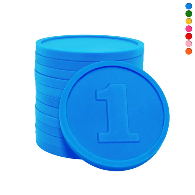 Fichas de plastico con el número ''1'' Ø29 mm - 250 unidades