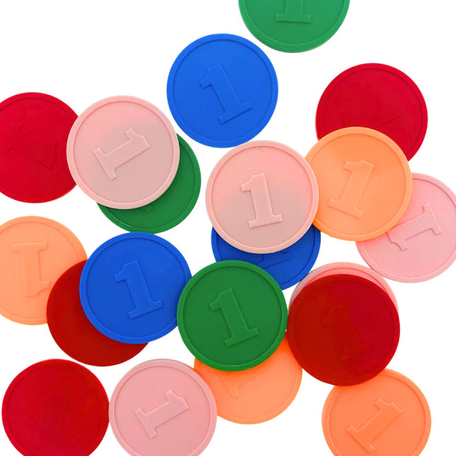 Fichas de plastico con el número ''1'' Ø29 mm - 250 unidades