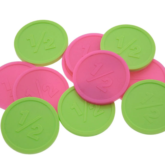 Fichas de plástico con 1/2 en relieve Ø25 mm - 250 unidades