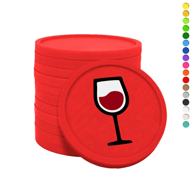 Fichas de plástico copa de vino Ø29 mm - 100 unidades