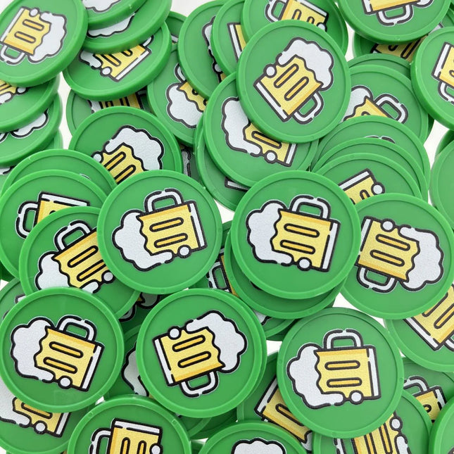 Fichas de plastico jarra de cerveza Ø29 mm - 100 unidades