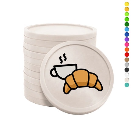 Fichas de plastico croissant y café .Ø29 mm - 100 unidades