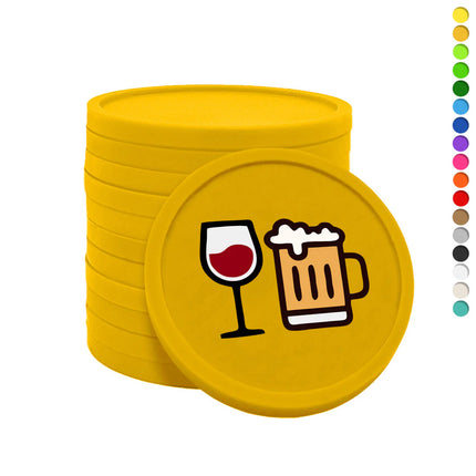 Fichas de plastico de cerveza y vino Ø29 mm - 100 unidades