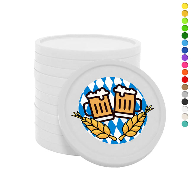 Fichas de plastiico Oktoberfest con espigas de trigo Ø29 mm - 100 unidades