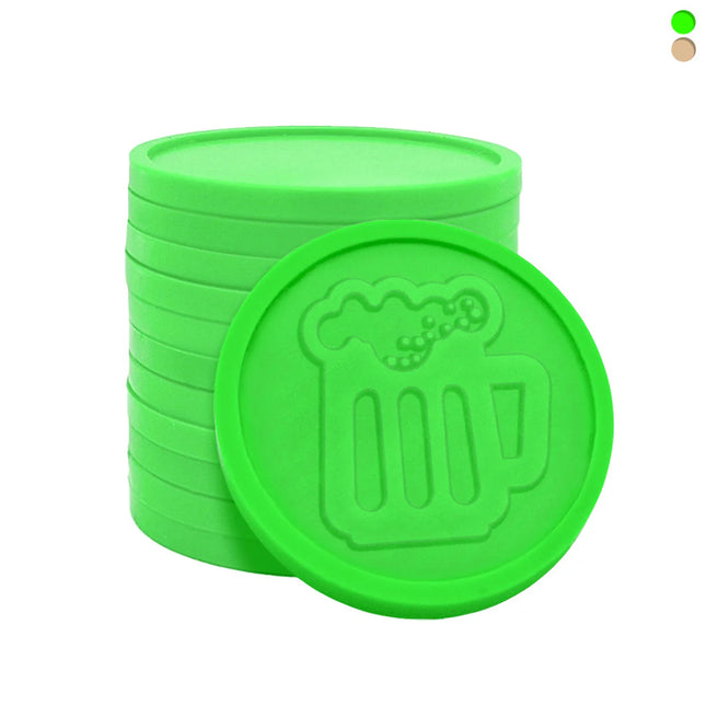 Fichas de plastico reciclado jarra de cerveza en relieve Ø29 mm - 250 unidades