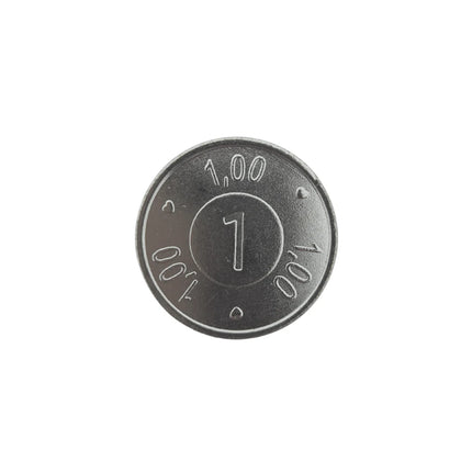 Moneda de acero con número 1 ,Ø23mm - 100 unidades