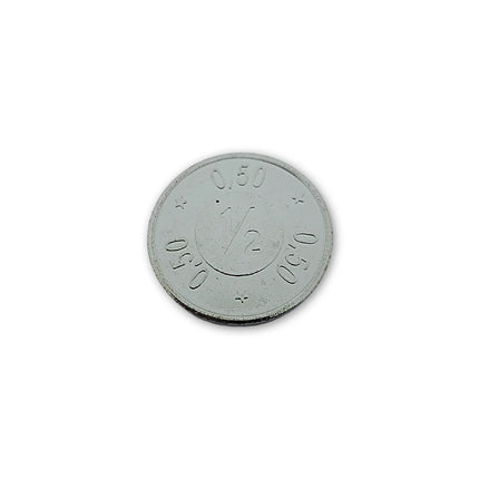 Moneda de acero con número ½  Ø24mm - 100 unidades