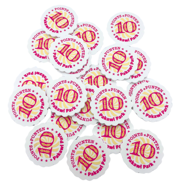 Fichas ondulado de plastico  personalizadas 38x38 mm - 100 unidades