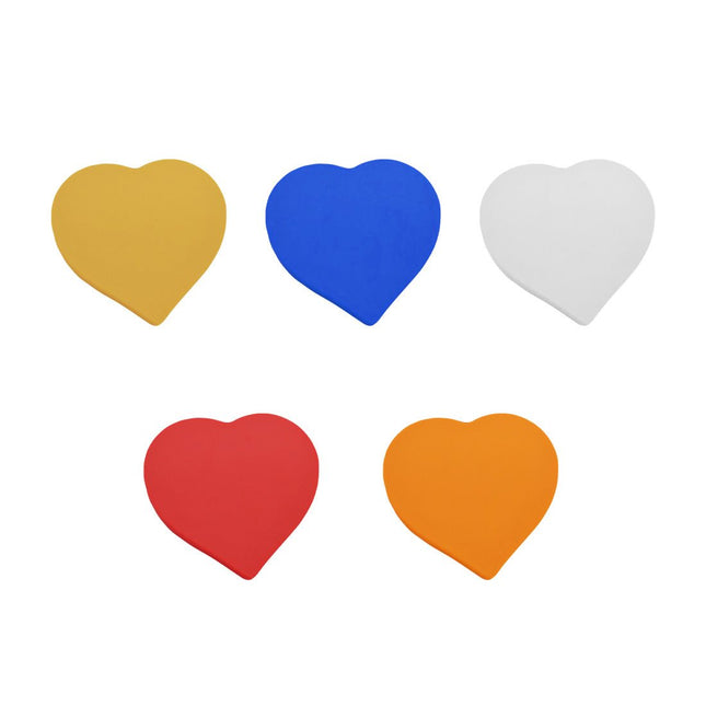 Fichas de plastico corazon personalizadas 40x40 mm - 100 unidades