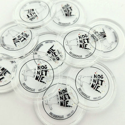 Fichas personalizadas transparentes Ø25 mm - 100 unidades