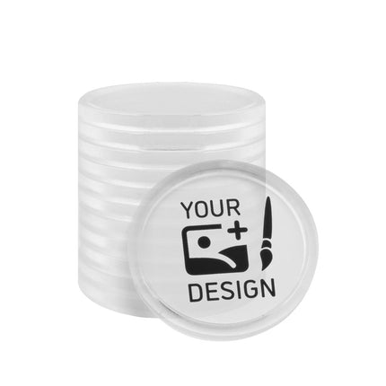 Fichas personalizadas transparentes Ø25 mm - 100 unidades