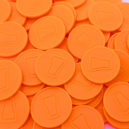 Fichas de plástico con relieve de un vaso Ø29 mm - 250 unidades