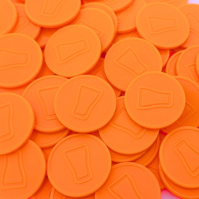 Fichas de plástico con relieve de un vaso Ø29 mm - 250 unidades