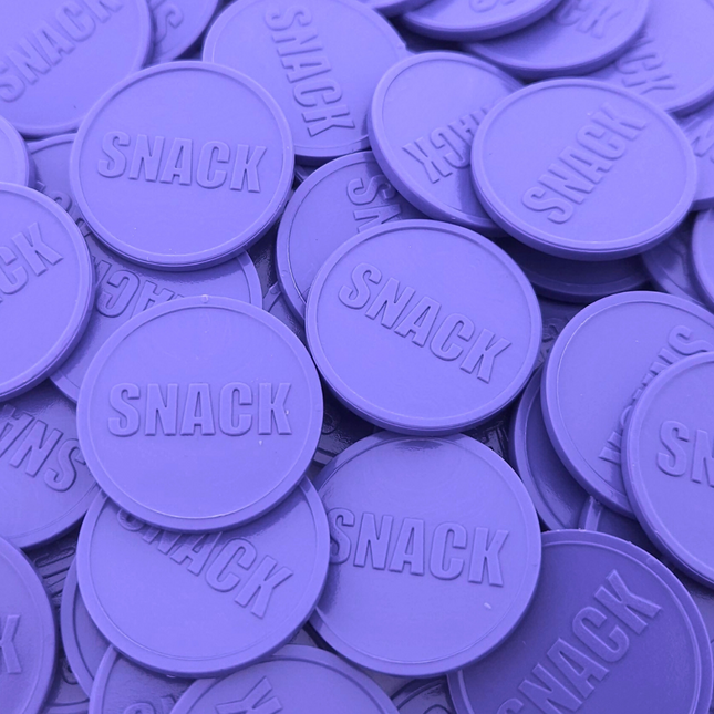 Fichas de plástico en relieve de snack Ø29 mm - 250 unidades