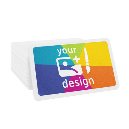 Fichas de plastico rectangular en blanco personalizadas 54x39 mm - 100 unidades